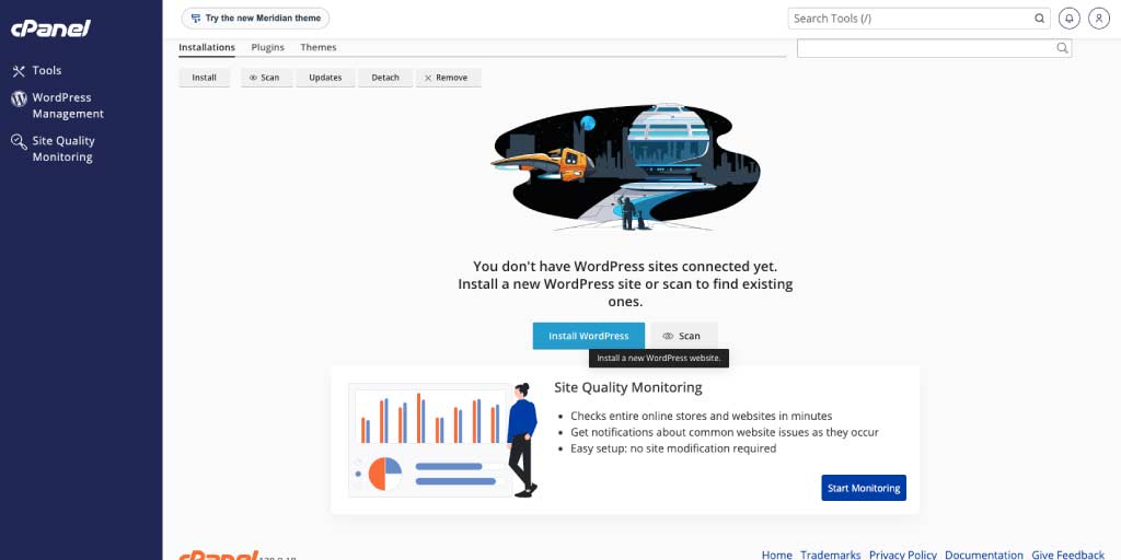 Instalar o WordPress com um único clique no cPanel Instalar o WordPress com um único clique no cPanel