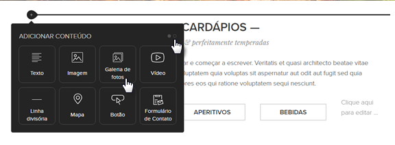 Selecione conteúdo