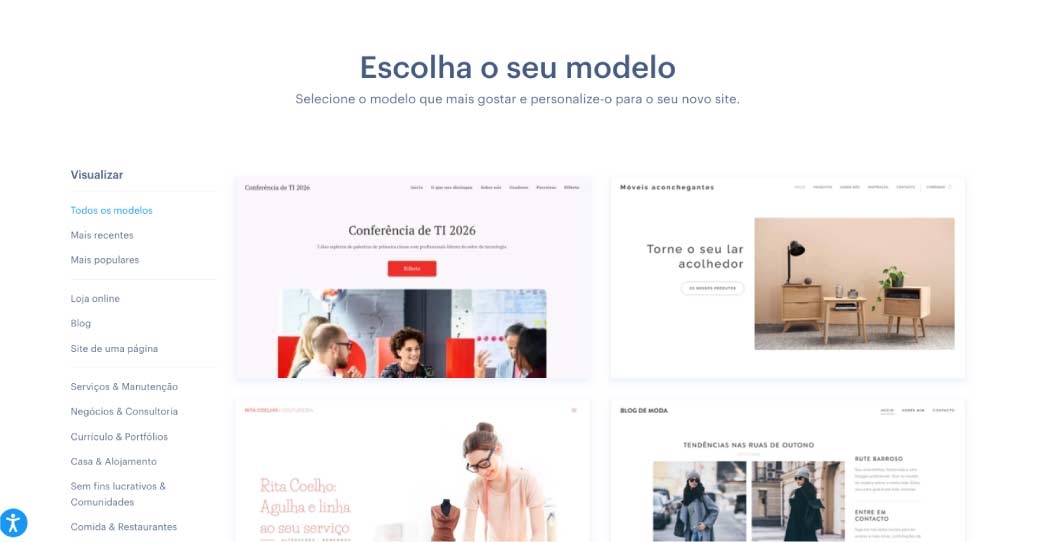 Criador de sites (a mais simples)