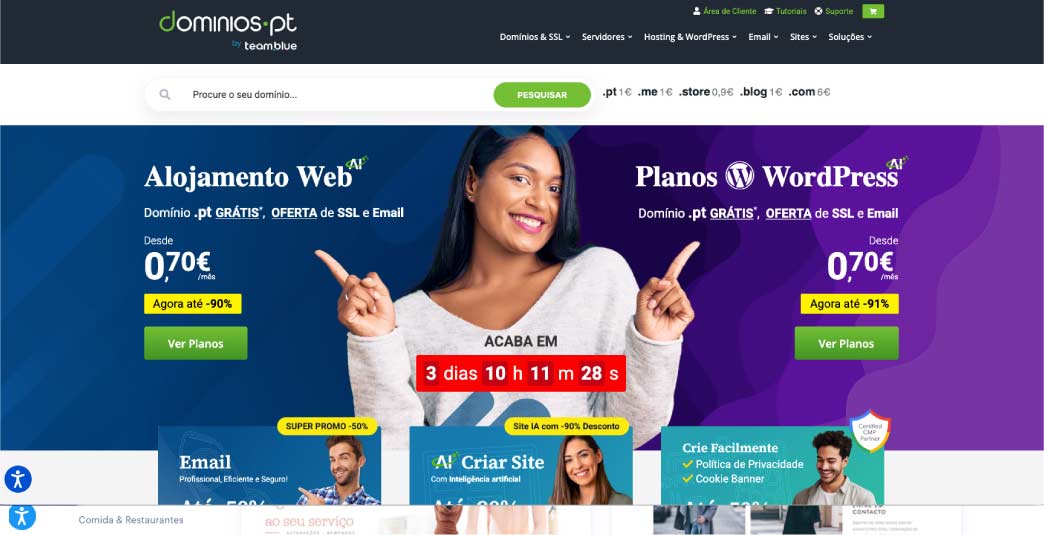 Alojamento Web para alojar site que vai criar do zero