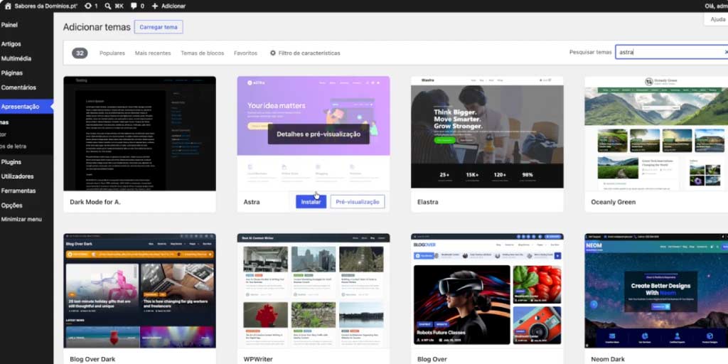 Tema Astra - WordPress